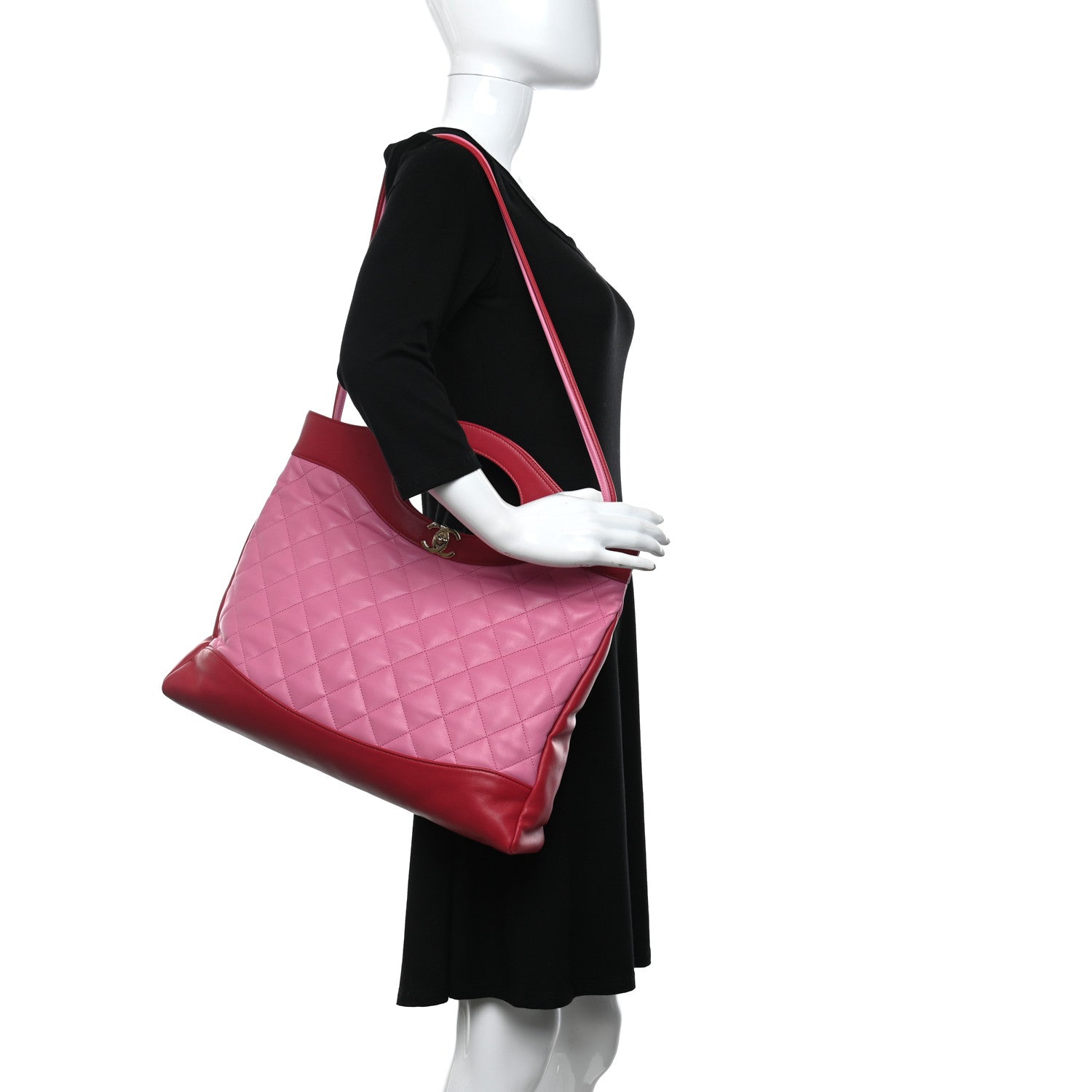 Chanel Lambskin Quilted Large 31 Shopping Bag Pink Light Red 2 of 11