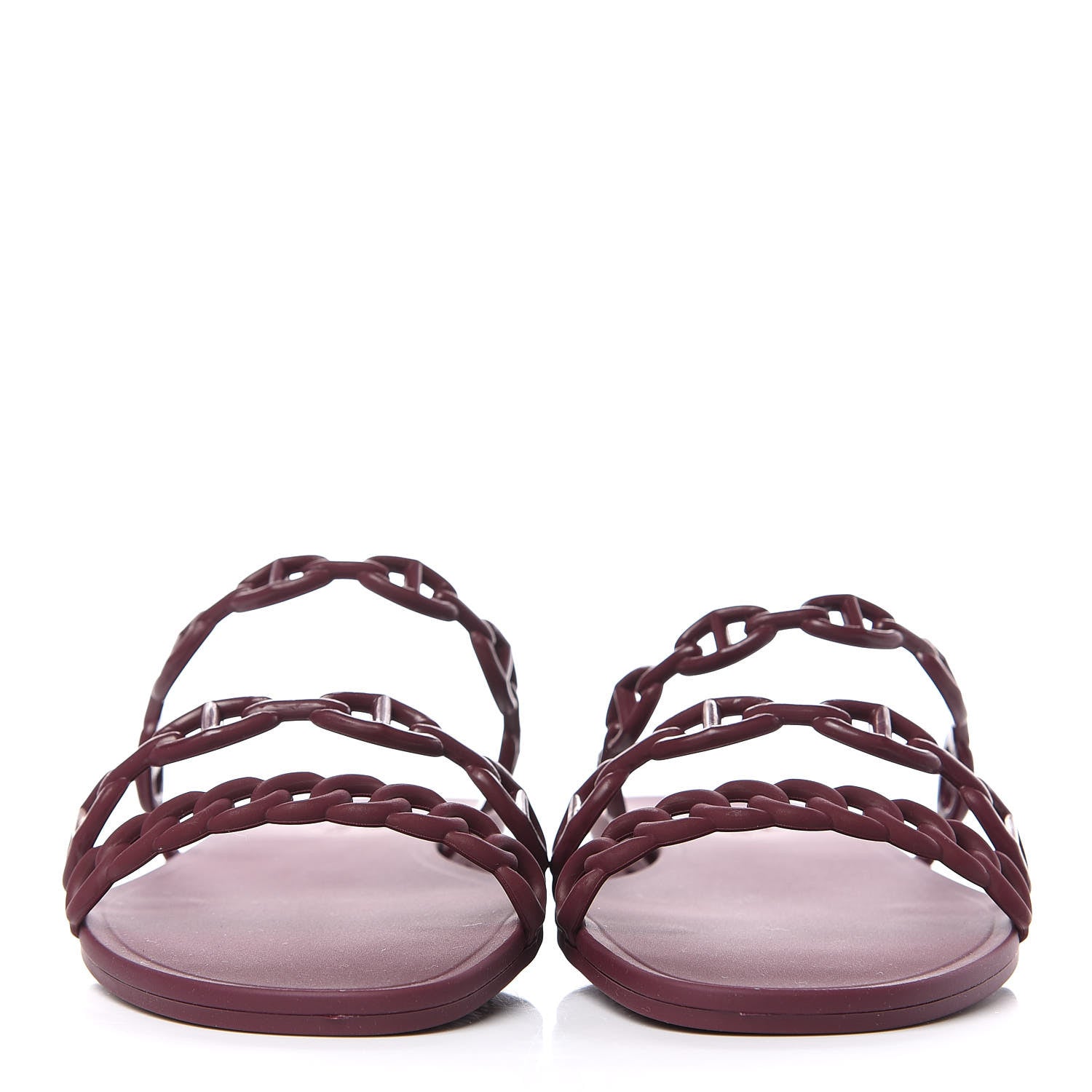 Hermes Rubber Chaine d'Ancre Rivage Sandals 37 Bordeaux 2 of 8