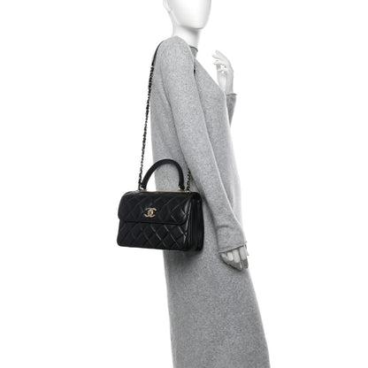 Chanel Lambskin Quilted Small Trendy CC Dual Handle Flap Bag Black 2 of 10