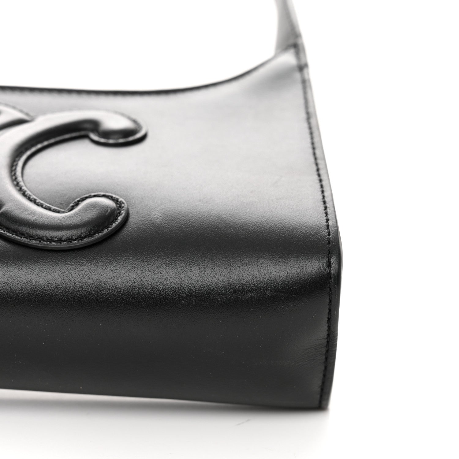 Celine Smooth Calfskin Cuir Triomphe Shoulder Bag Black 13 of 14