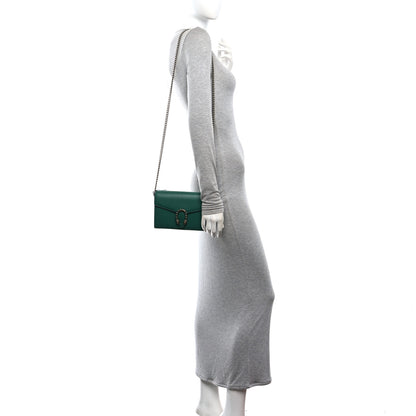Gucci Calfskin Mini Dionysus Chain Wallet Emerald 2 of 11