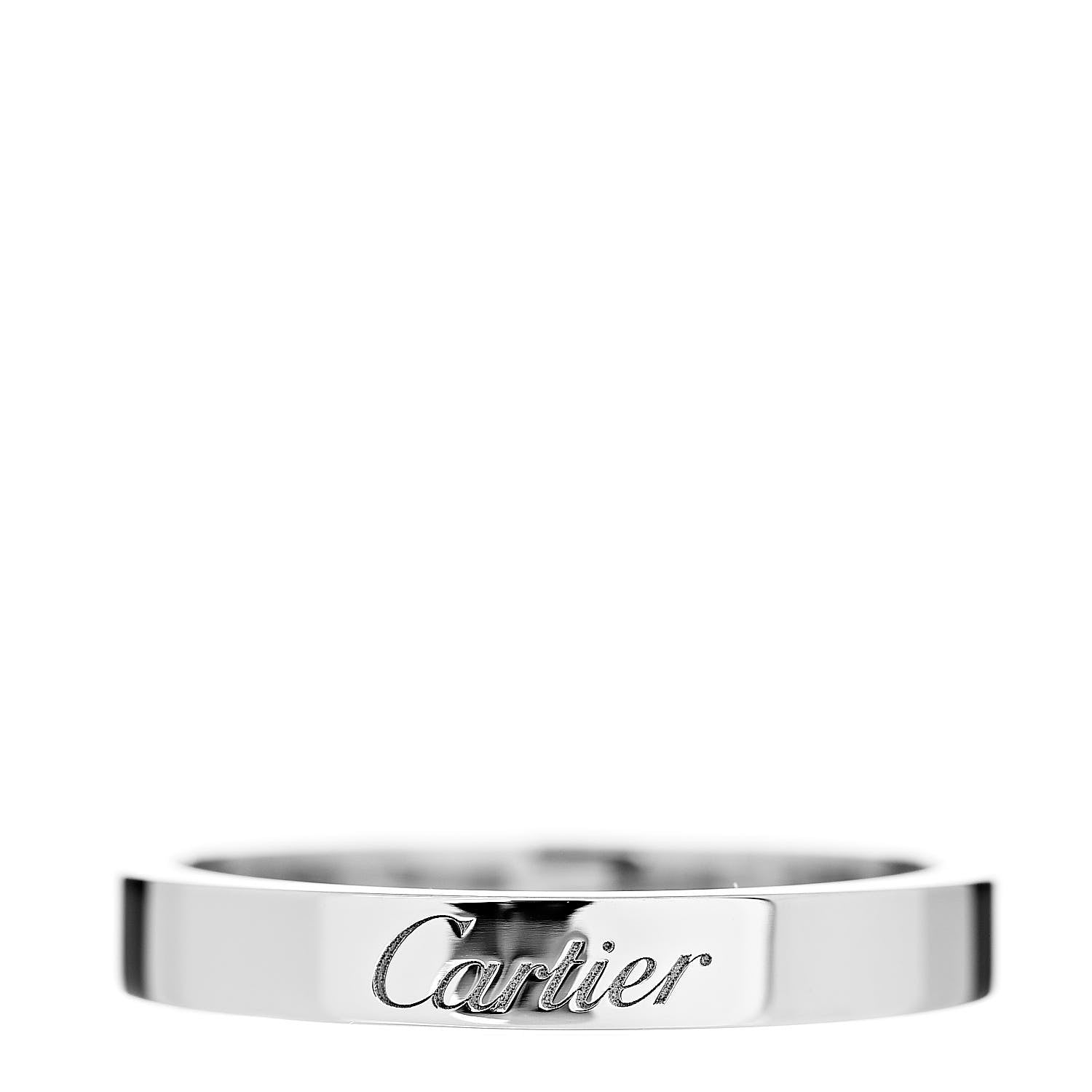 Cartier Platinum 3mm C De Wedding Band Ring 56 7.5 1 of 5