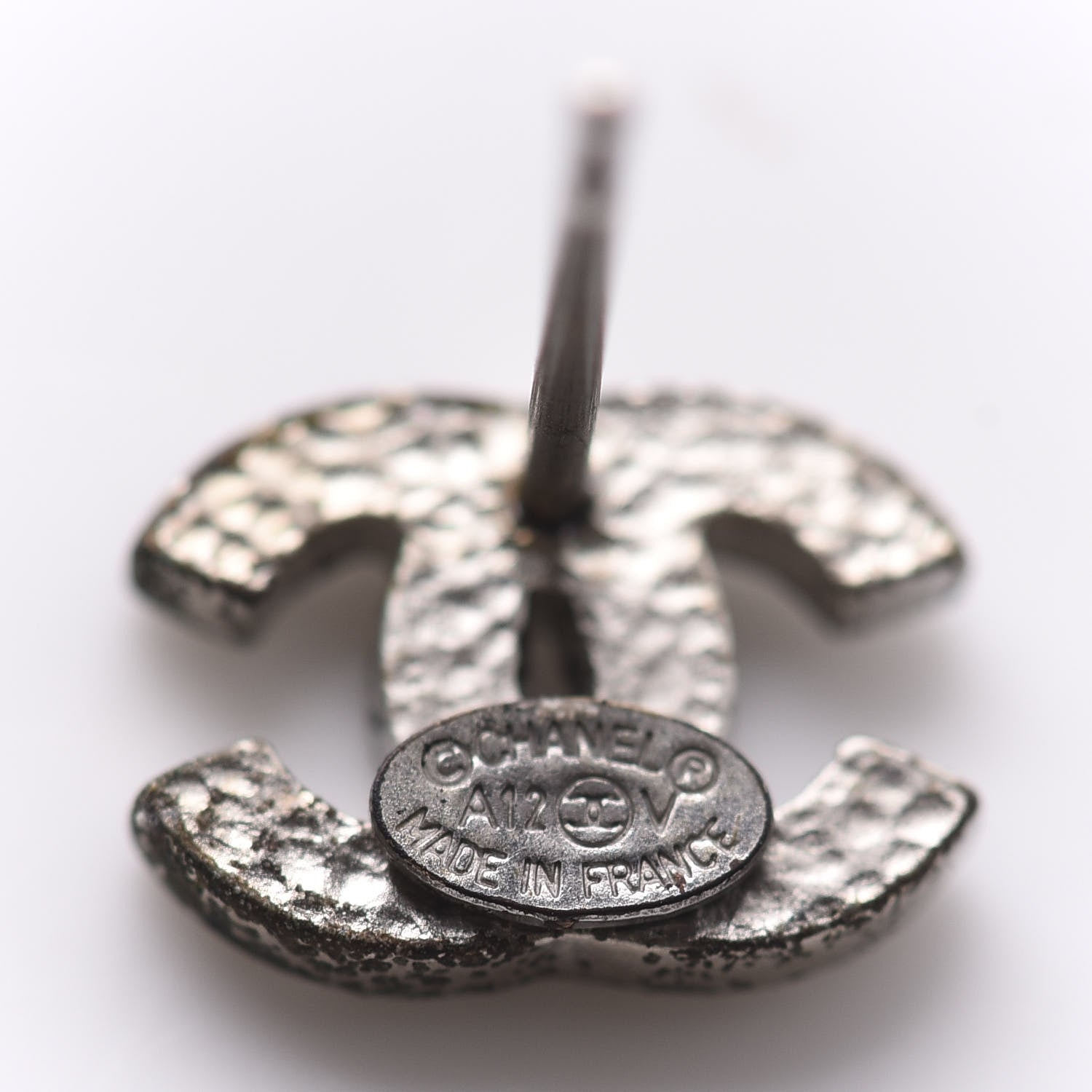 Chanel Crystal Mini Timeless CC Earrings Silver 4 of 5