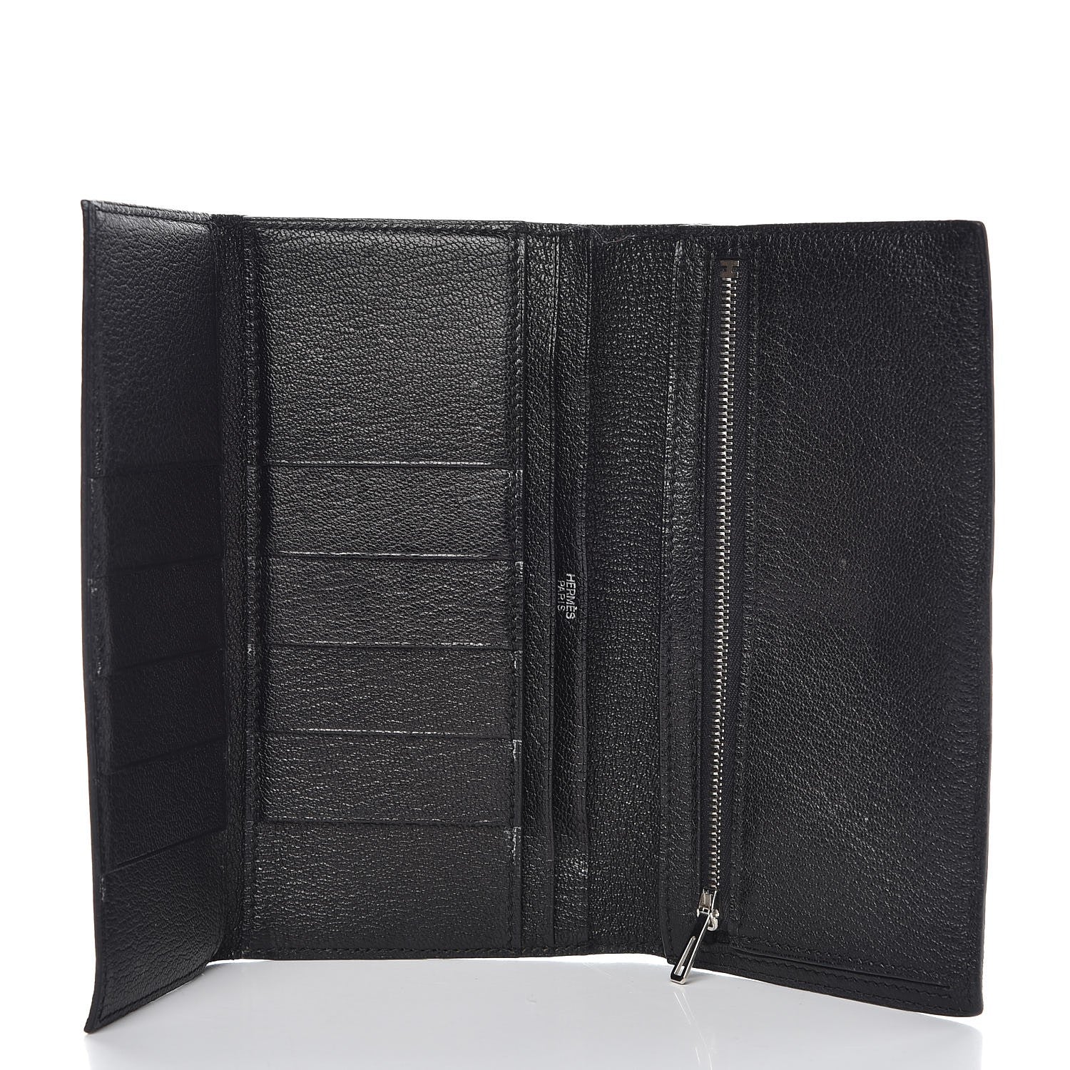 Hermes Chevre Mysore Tri-Fold Bearn Wallet Black 5 of 12