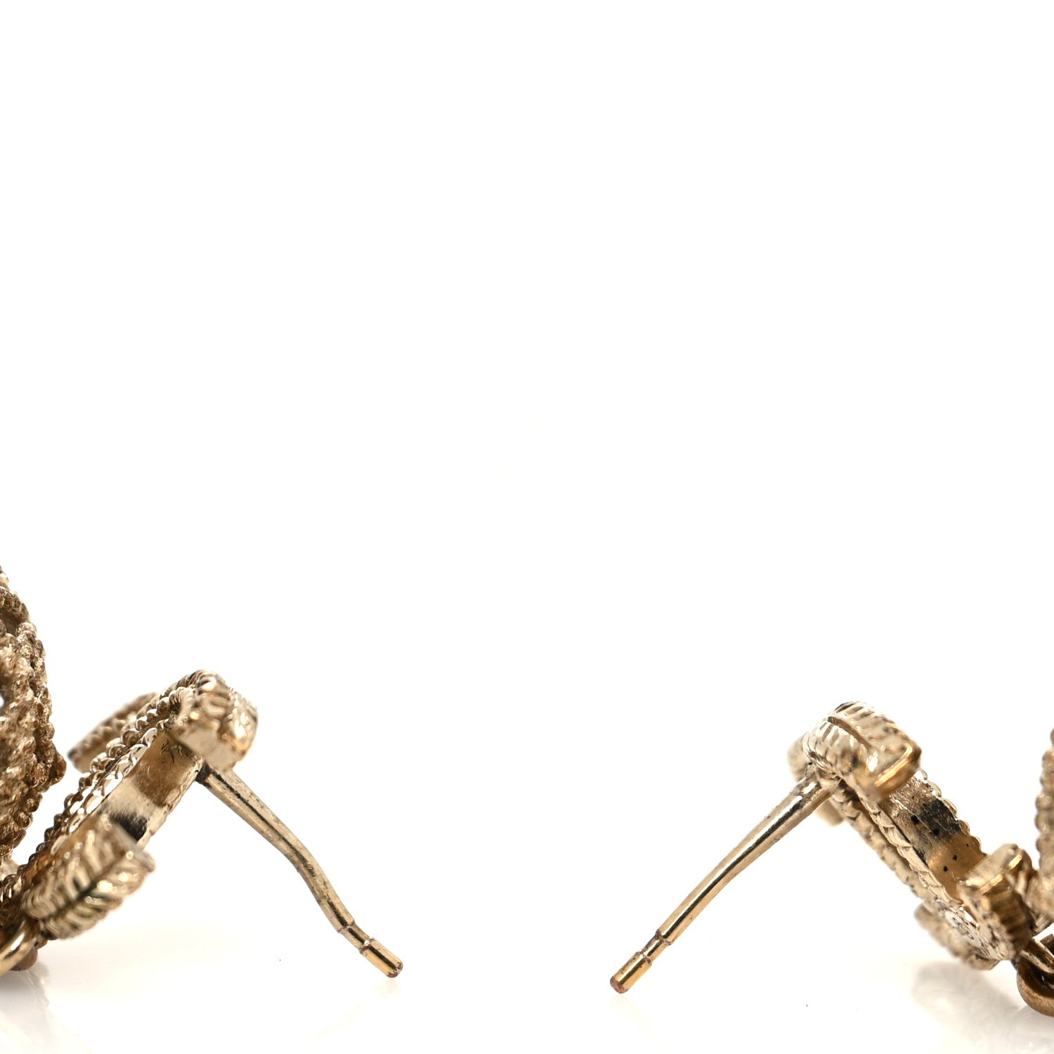 Chanel CC Cage Drop Earrings Gold 3 of 4