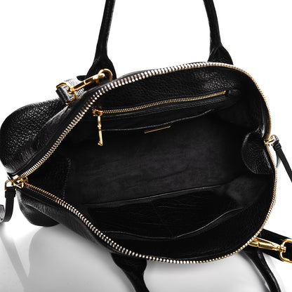Miu Miu Goatskin Madras Bauletto Top Handle Tote Nero Black 6 of 8