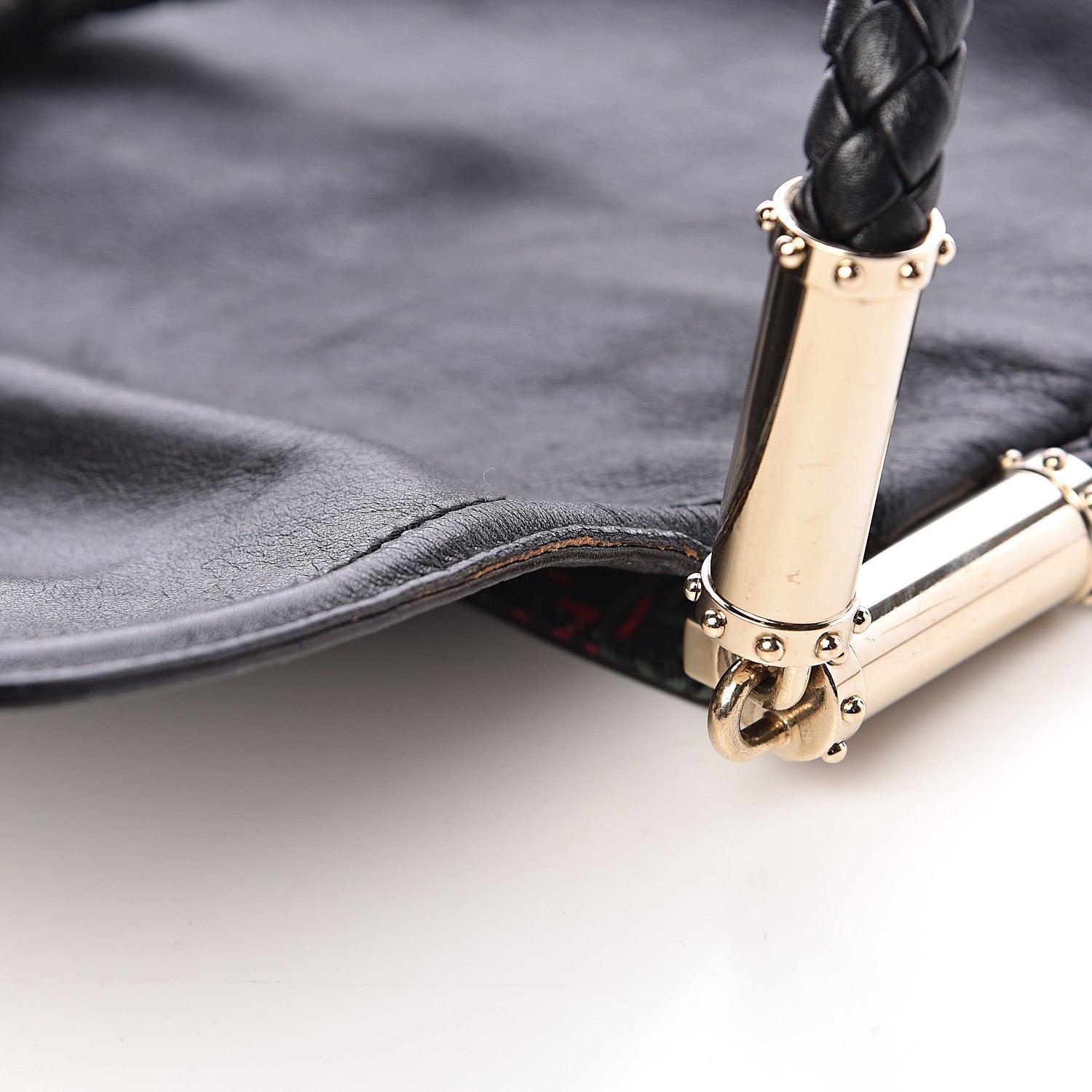 Gucci Calfskin Medium Britt Tassel Shoulder Bag Black 9 of 15
