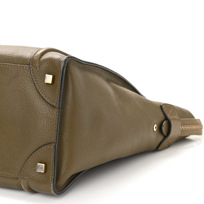 Celine Drummed Calfskin Mini Luggage Souris 10 of 13