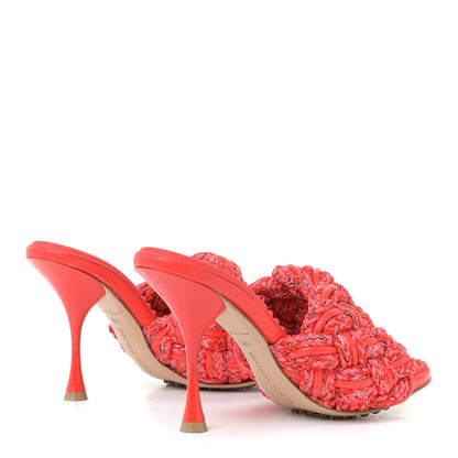 Bottega Veneta Lambskin Rope Woven Dot Sandals 38.5 Bubble Gum Tomato 4 of 14