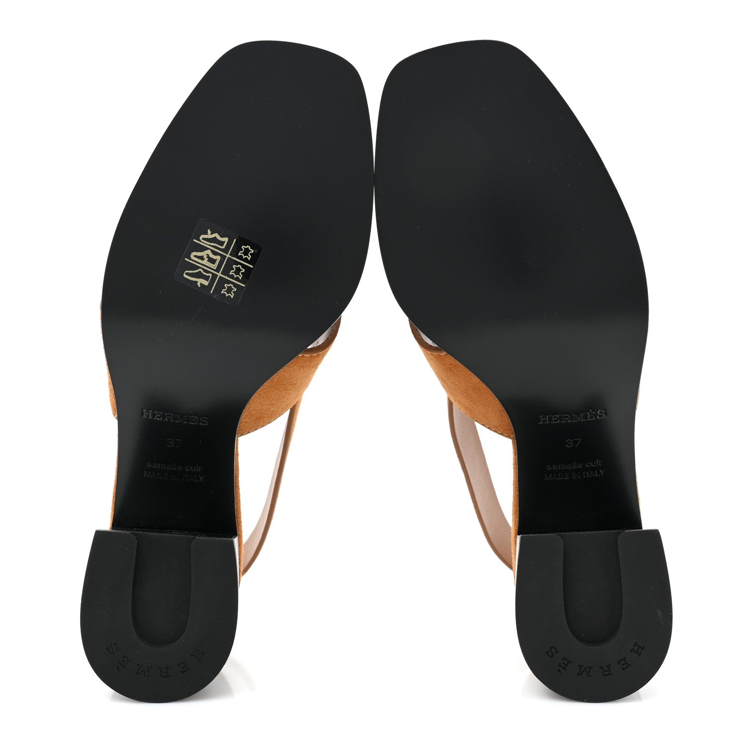 Hermes Suede Goatskin Elbe 60 Sandals 37 Naturel 1456409