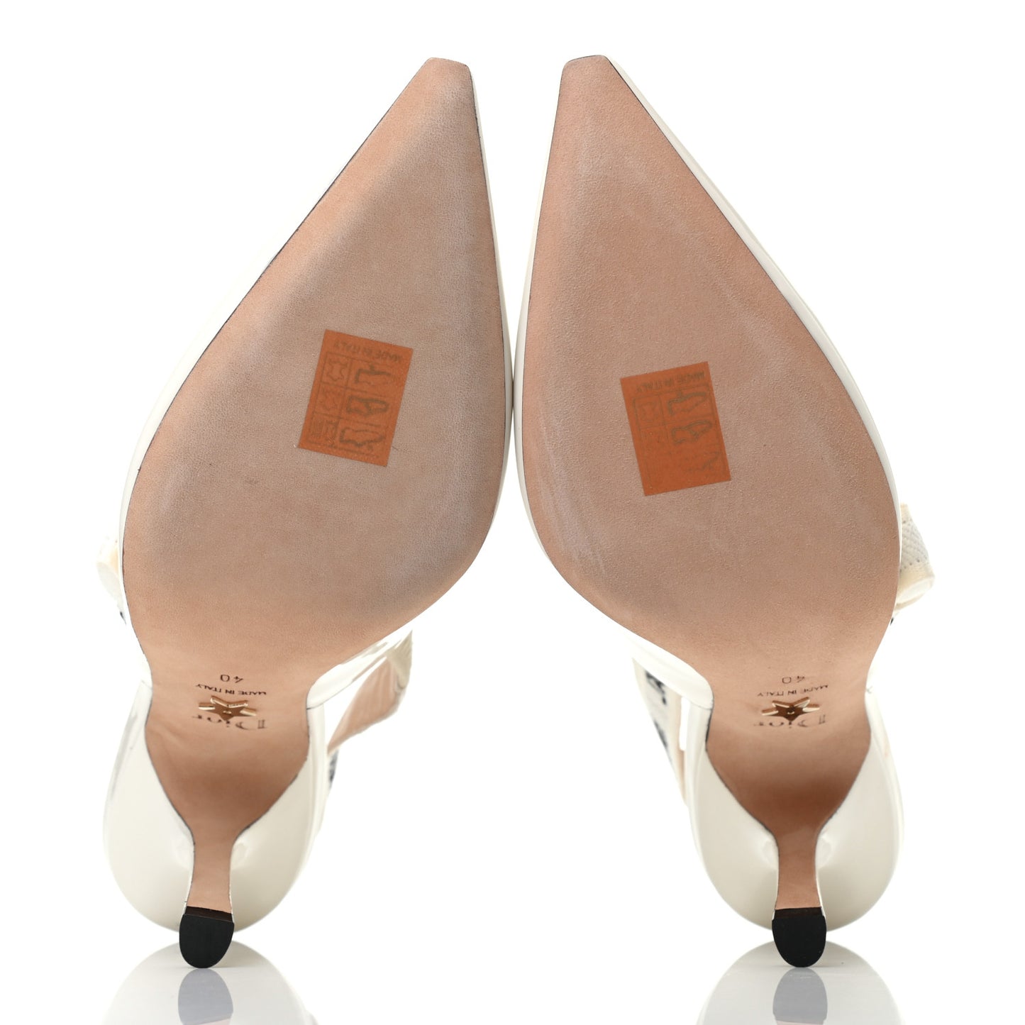 Patent Ribbon J'Adior Slingback 100mm Pumps 40 Off White