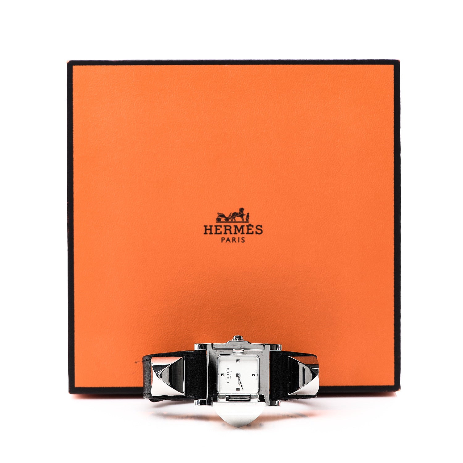 Hermes Stainless Steel Epsom 23mm Medor Quartz Watch Noir 8 of 8