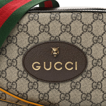Gucci GG Supreme Monogram Web Neo Vintage Shoulder Bag Beige New Acero Crop 8 of 10