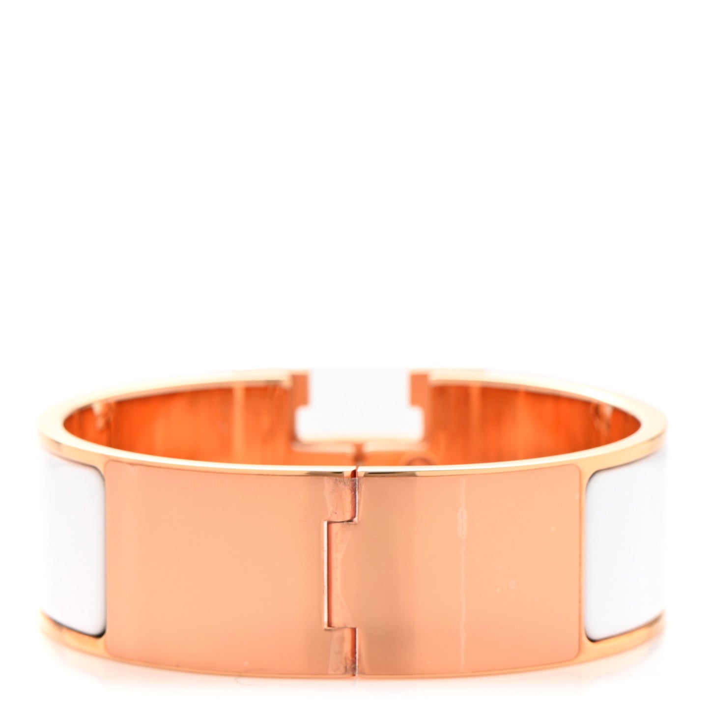 Enamel Wide Clic Clac H Bracelet PM White