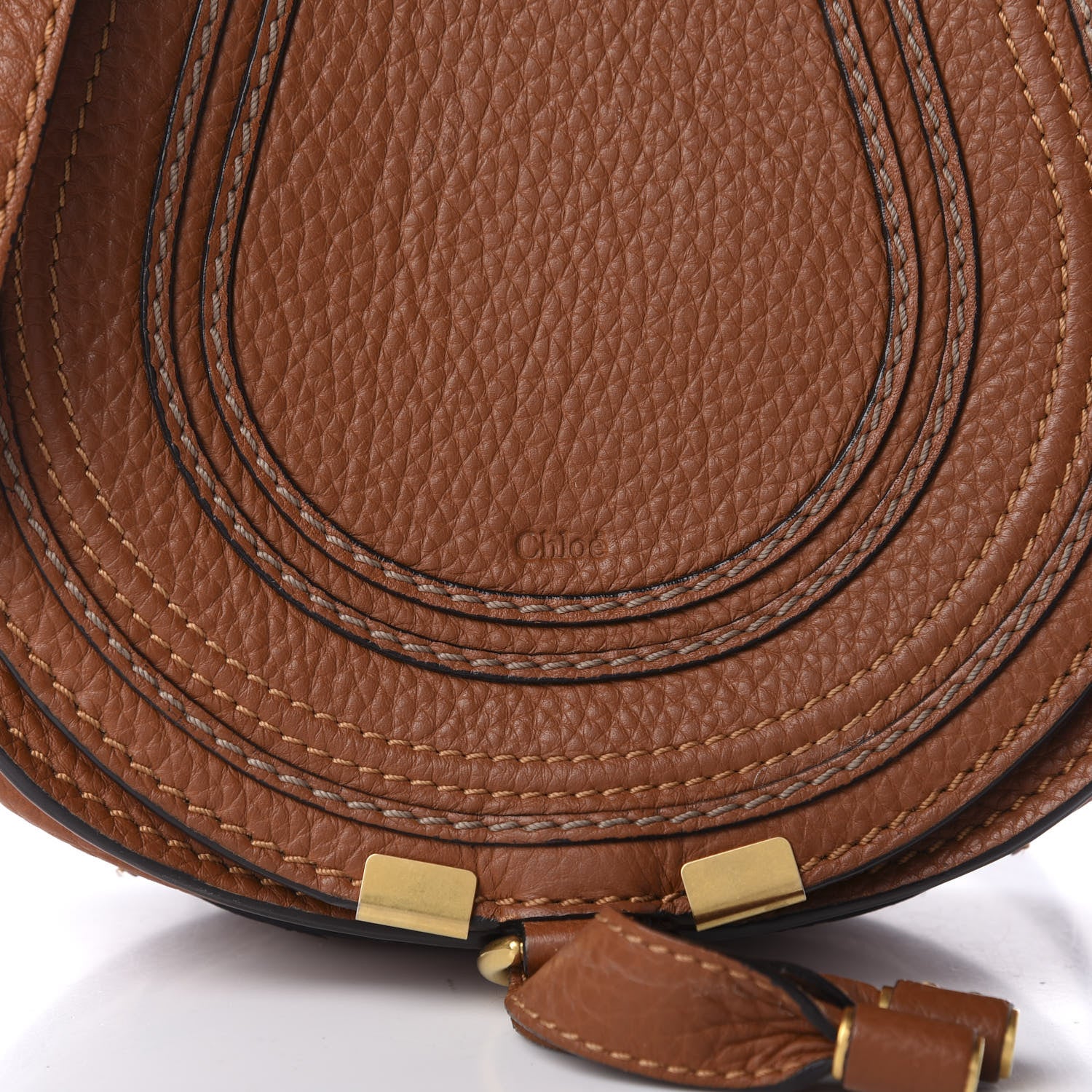 Chloe Calfskin Mini Marcie Round Crossbody Bag Tan 9 of 9