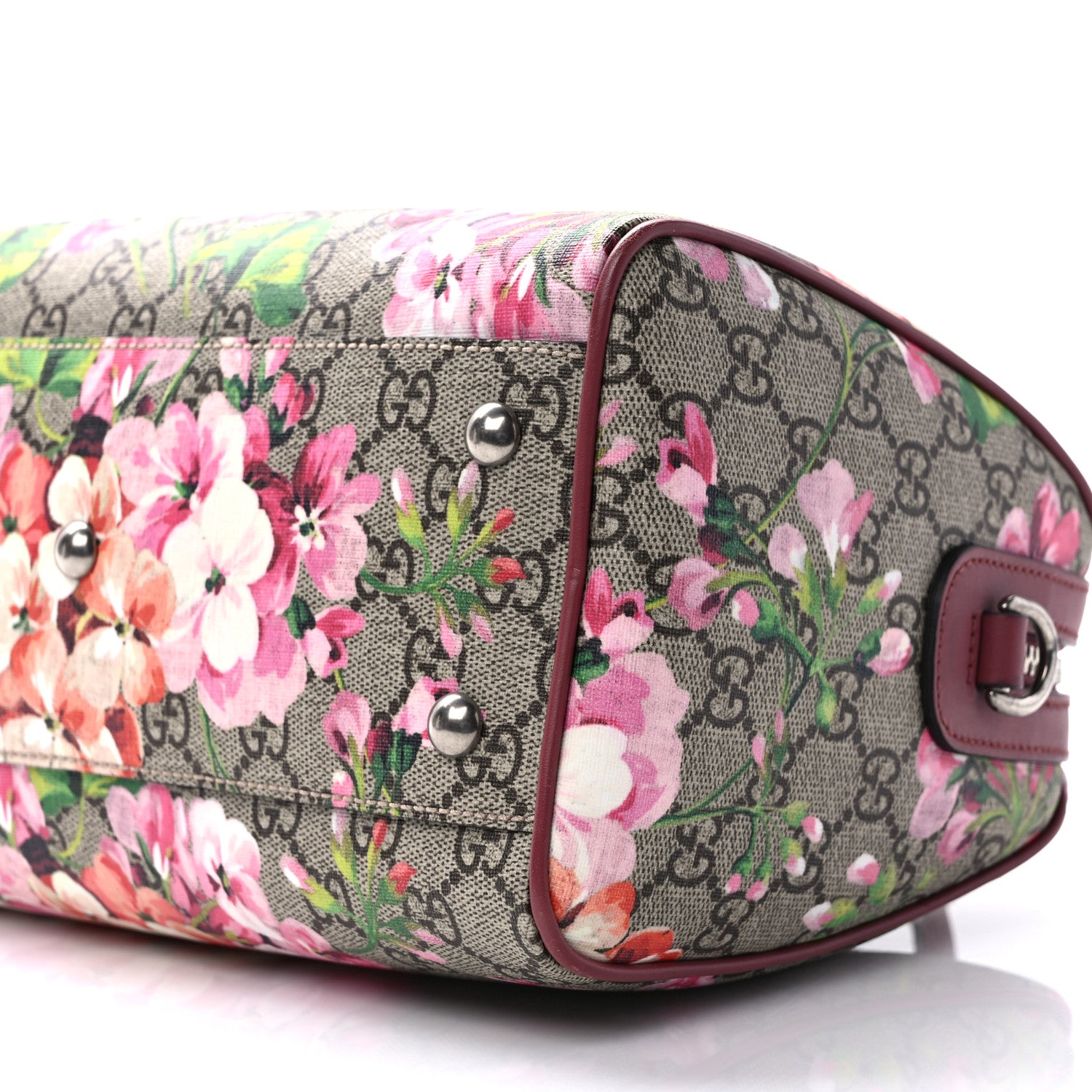 Gucci GG Supreme Monogram Blooms Small Boston Beige Multicolor Dry Rose 9 of 9