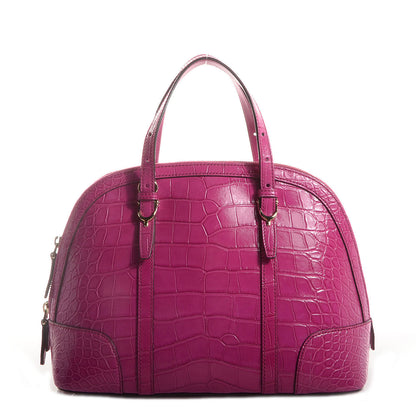 Gucci Crocodile Small Nice Top Handle Dome Bag Fuchsia 1 of 7