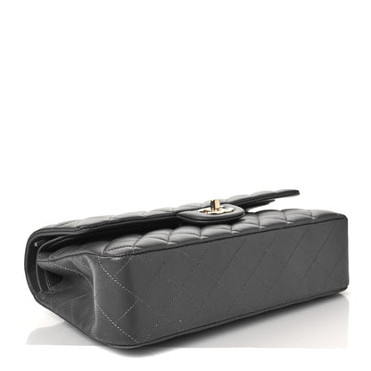 Chanel Lambskin Quilted Medium Double Flap Dark Grey 3 of 5