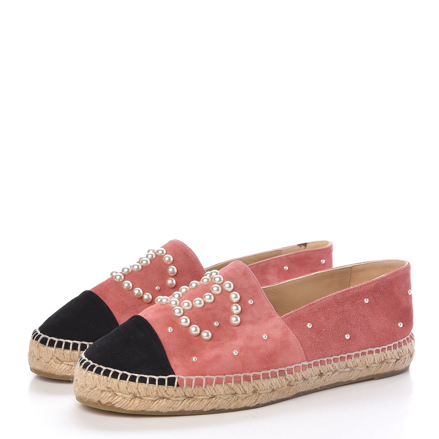 Chanel Suede Pearl CC Espadrilles 41 Pink 3 of 12