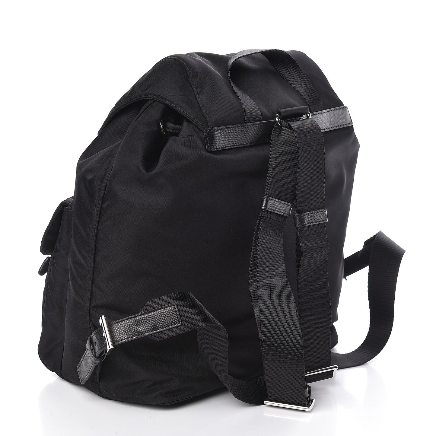 Tessuto Nylon Saffiano Medium Backpack Black