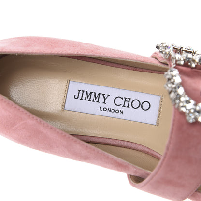 Jimmy Choo Suede Crystal Goodwin Ballerina Flats 36 Candyfloss 7 of 8