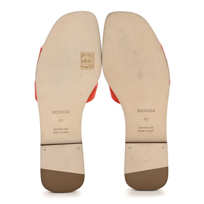 Hermes Suede Goatskin Oran Sandals 40 Rouge Ecarlate 6 of 10