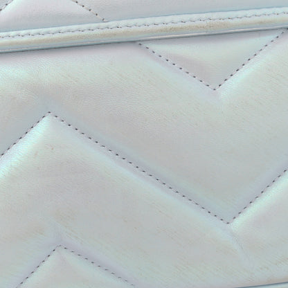 Gucci Iridescent Nappa Chevron Matelasse Small GG Marmont Shoulder Bag Iridescent Snow Light Blue 16 of 17