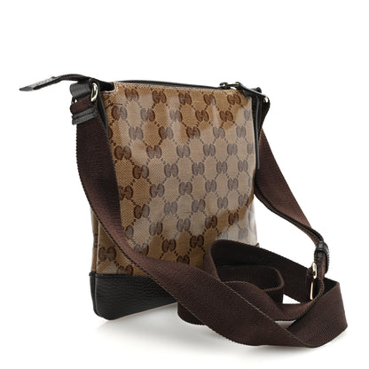 Gucci Crystal Monogram Small Flat Messenger Bag Dark Brown 3 of 10