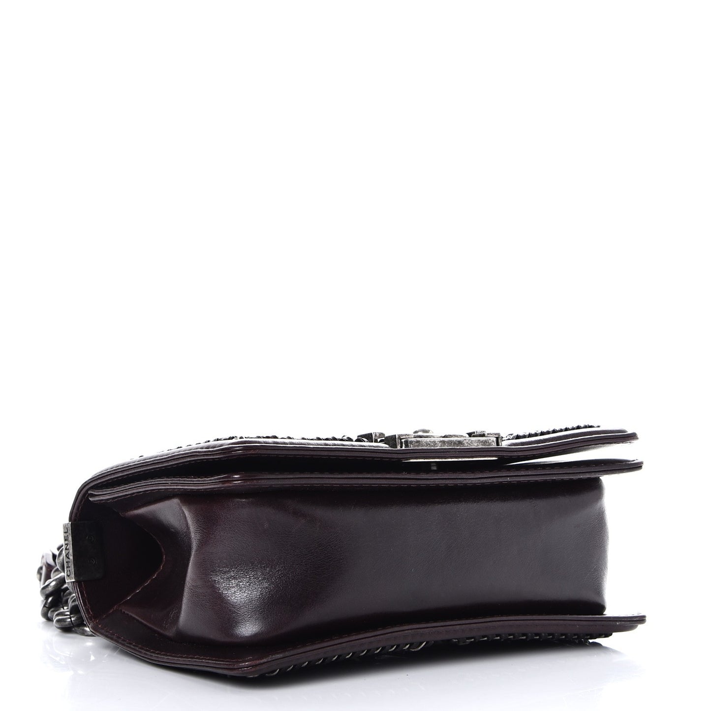 Goatskin Quilted Small Boy Handle Flap Burgundy
