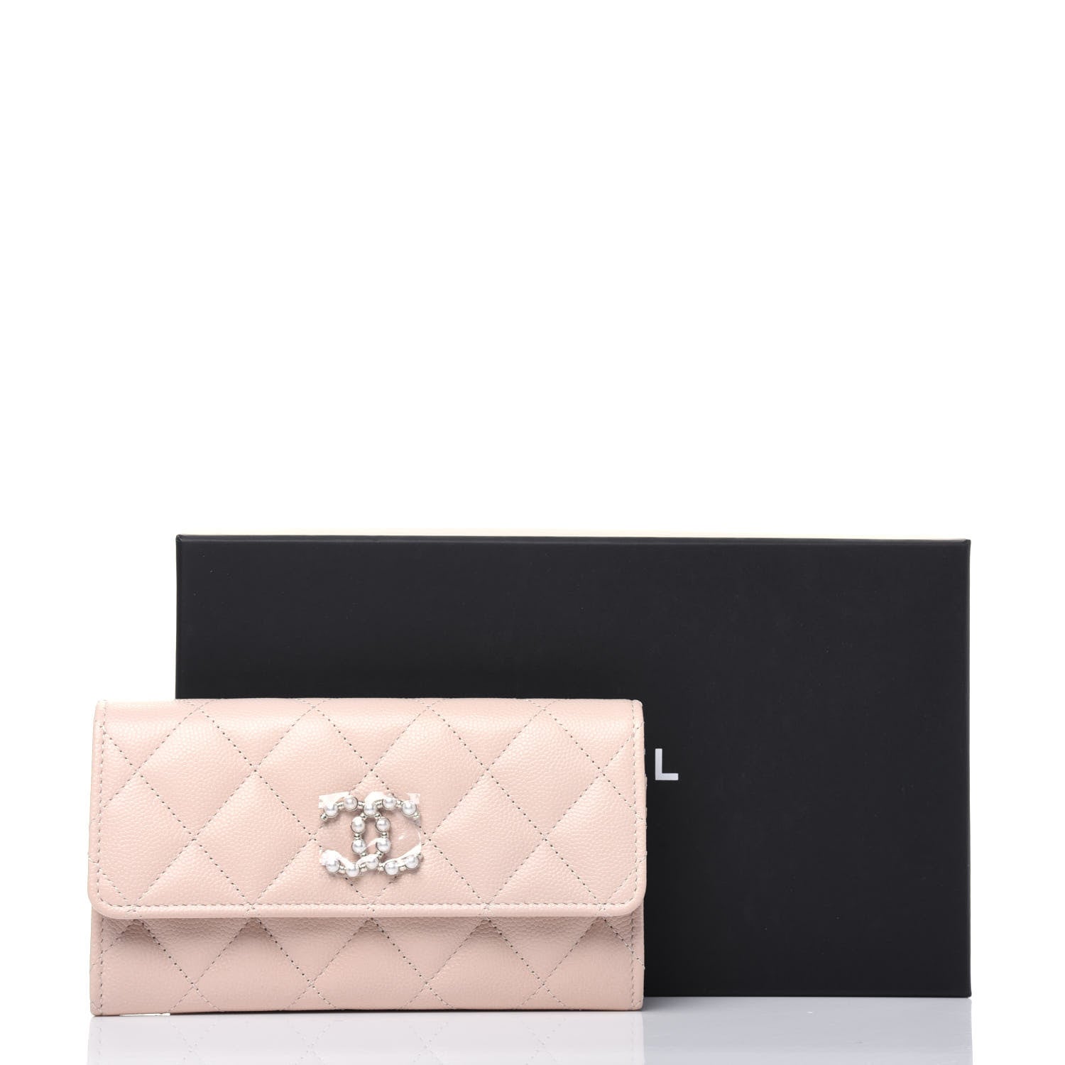 Chanel Caviar Quilted Pearl Coco Candy Wallet Light Pink 12 of 12