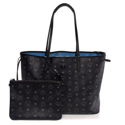 MCM Visetos Large Reversible Shopper Tote Black 1 of 11