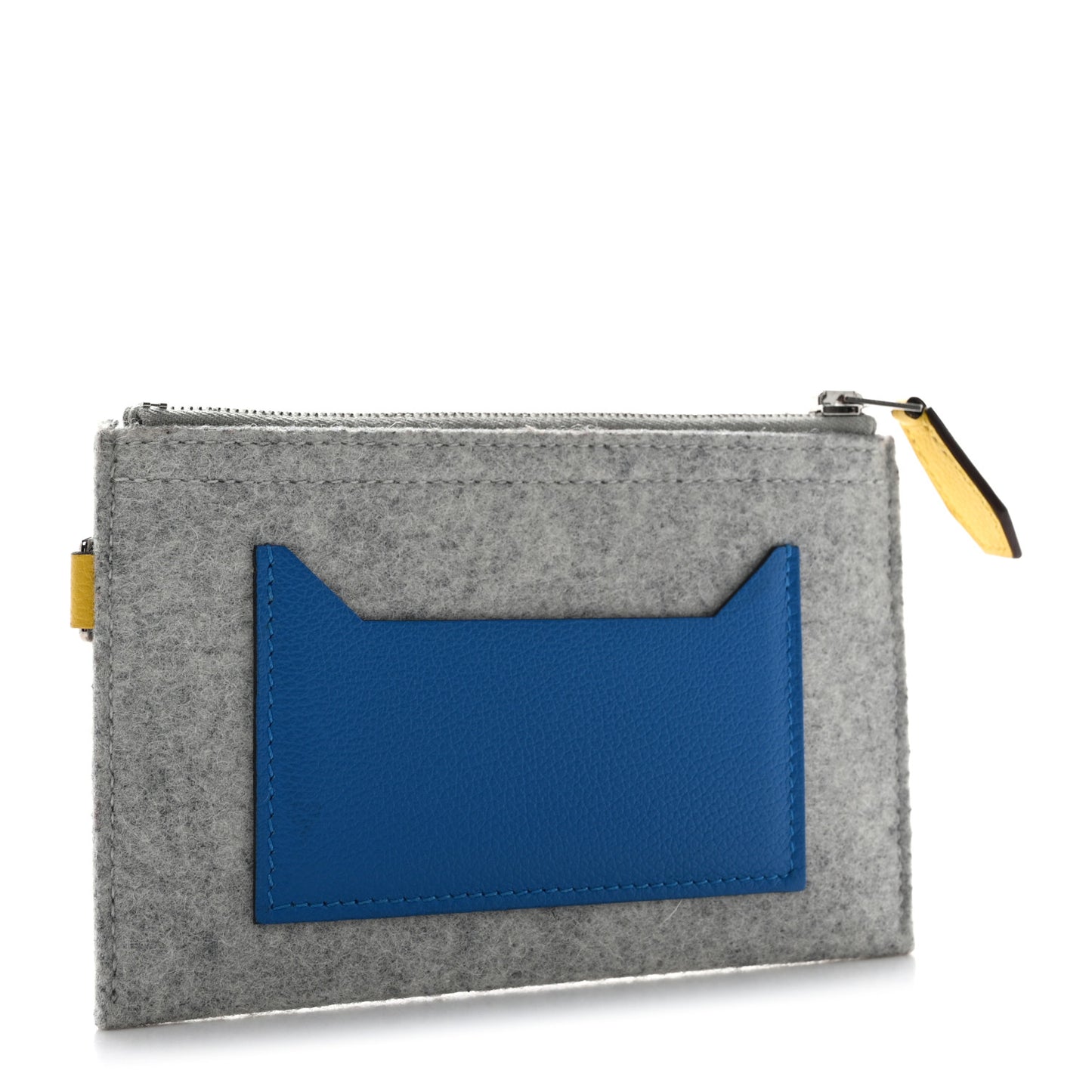 Felt Epsom Colorblock Toodoo 29 Zip Pouch Gris Clair Blue Hydra Jaune De Naples