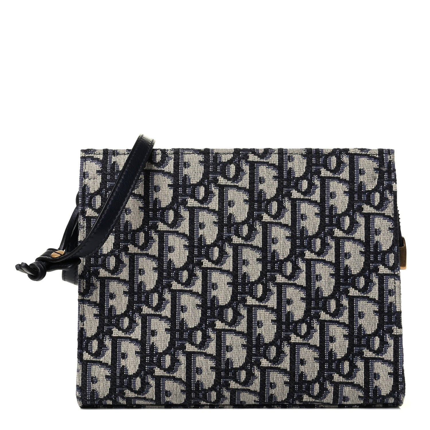 Christian Dior Oblique Zipped Pouch Clutch Blue 1 of 6