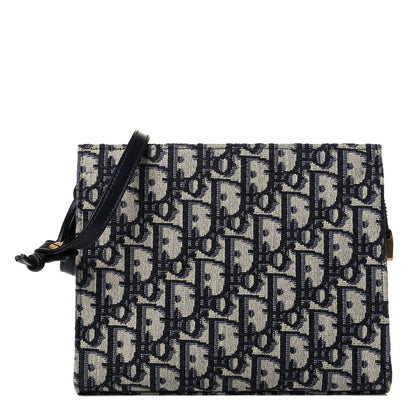 Christian Dior Oblique Zipped Pouch Clutch Blue 1 of 6