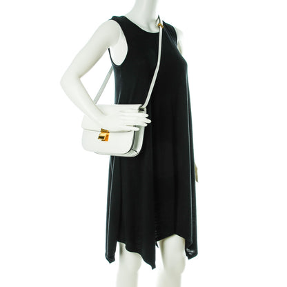 Celine Spazzolato Calfskin Medium Classic Box Flap Bag White 2 of 7