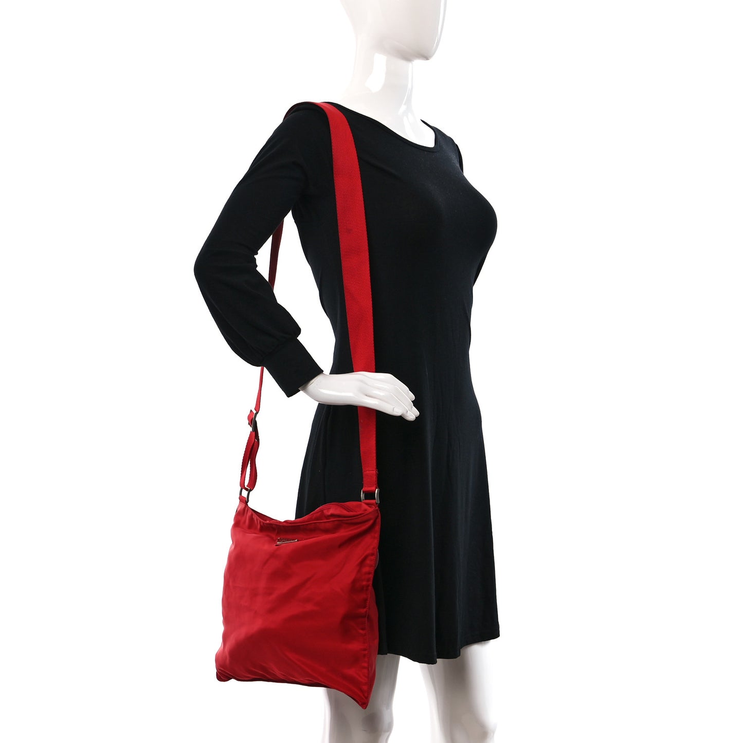 Nylon Vela Flat Messenger Bag Fuoco