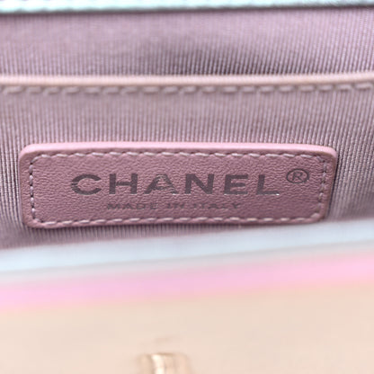 Chanel Iridescent Patent Calfskin PVC Quilted Small Boy Flap Light Purple 6 of 11