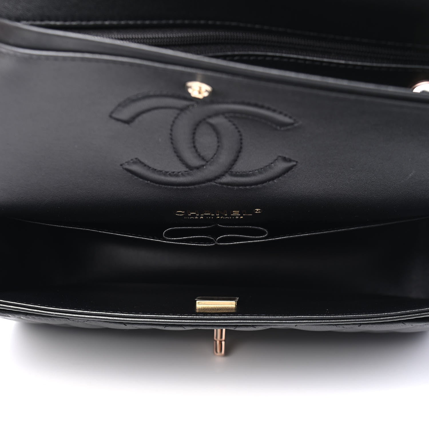 Chanel Lambskin Quilted Medium Double Flap Black 4 of 5