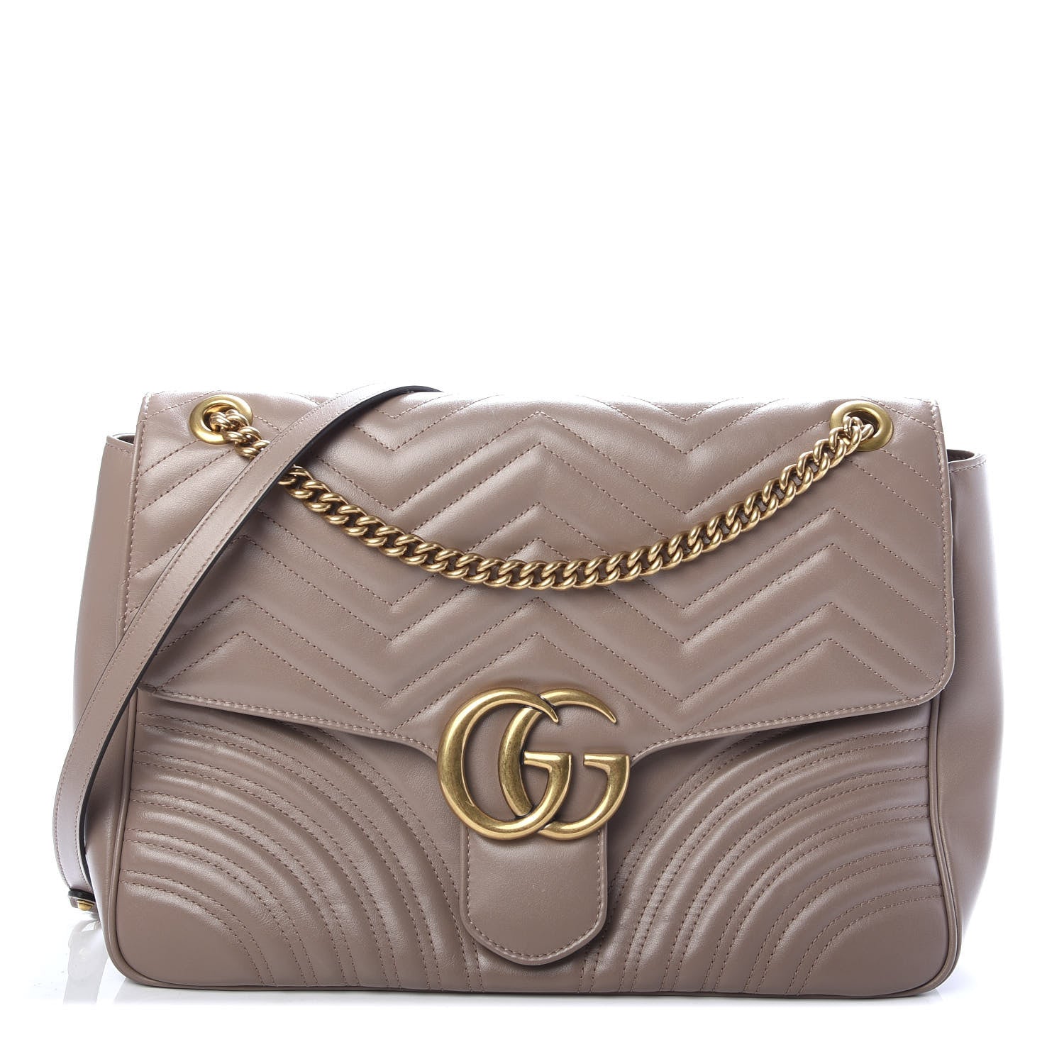 Gucci Calfskin Matelasse Large GG Marmont Shoulder Bag Porcelain Rose 1 of 13