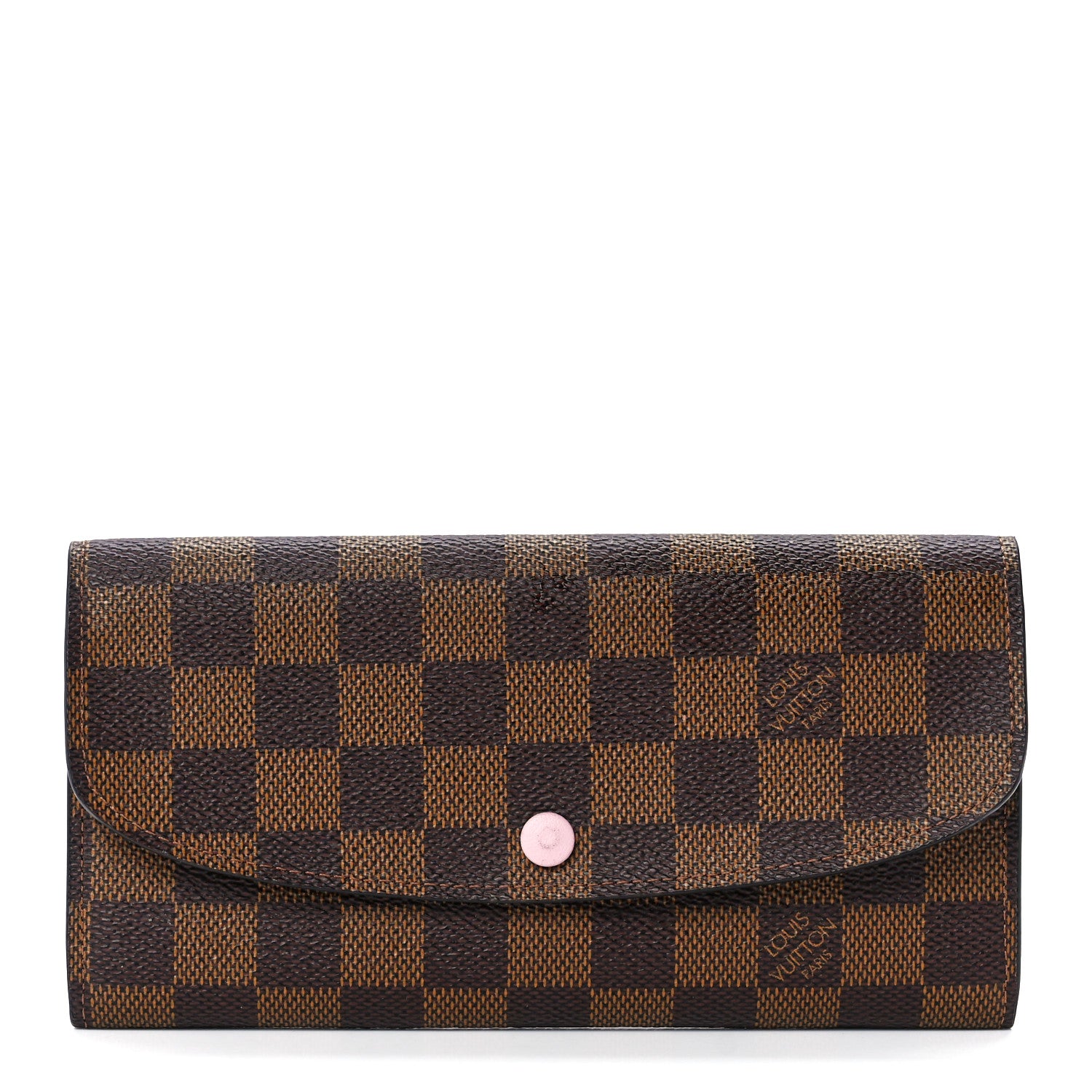 Louis Vuitton Damier Ebene Emilie Wallet Rose Ballerine 1 of 11