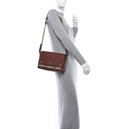 Burberry Grainy Calfskin Vintage Check Note Crossbody Bag Malt Brown 2 of 8