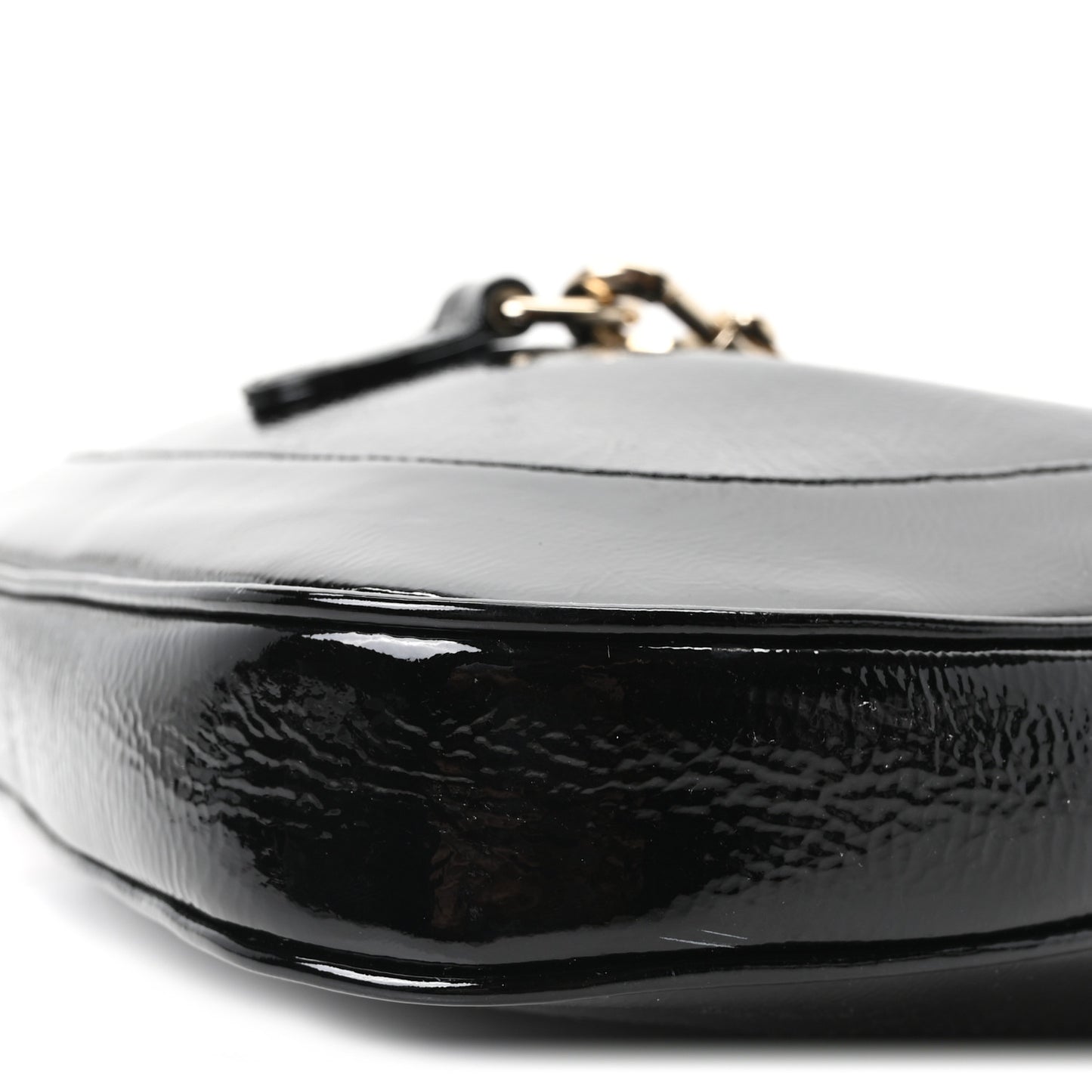 Patent Calfskin Small Jackie Shoulder Bag Black