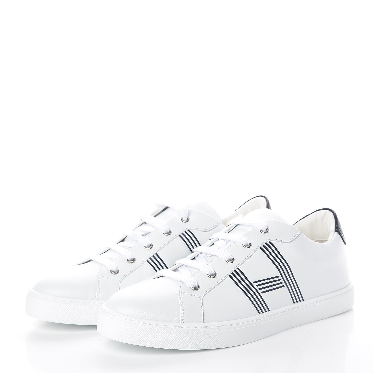 Hermes Calfskin Mens Avantage Sneakers 45 White Marine 3 of 7