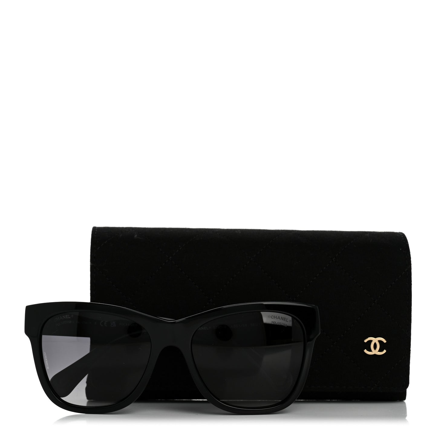 Acetate Polarized Square CC Sunglasses 5380-A Black