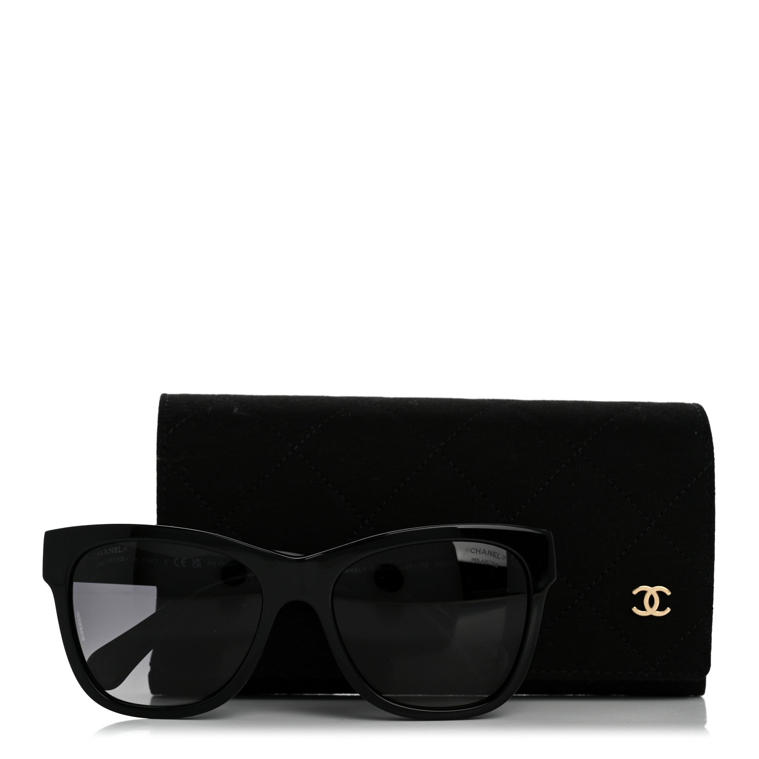 Chanel Acetate Polarized Square CC Sunglasses 5380-A Black 8 of 8