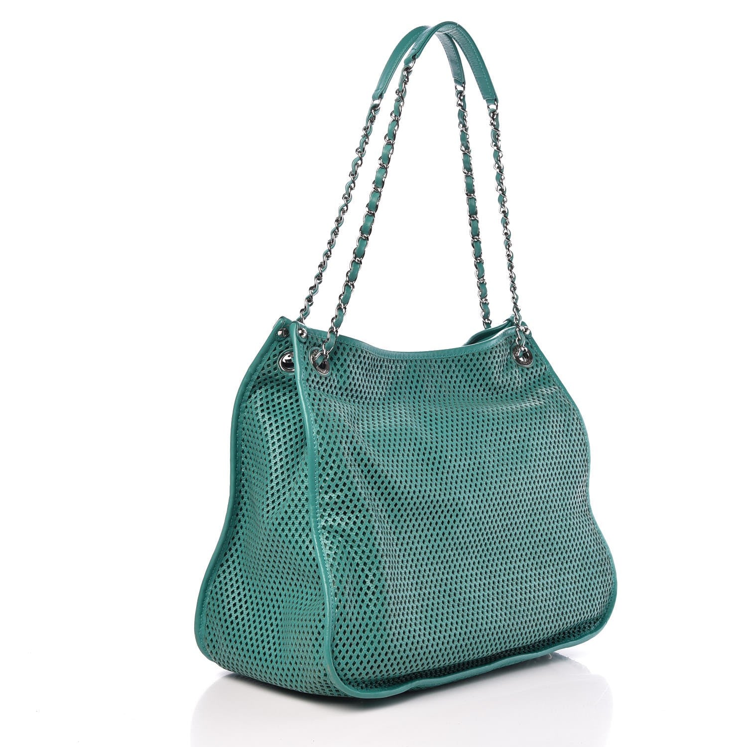 Chanel Calfskin Perforated Up In The Air Tote Green 3 of 7