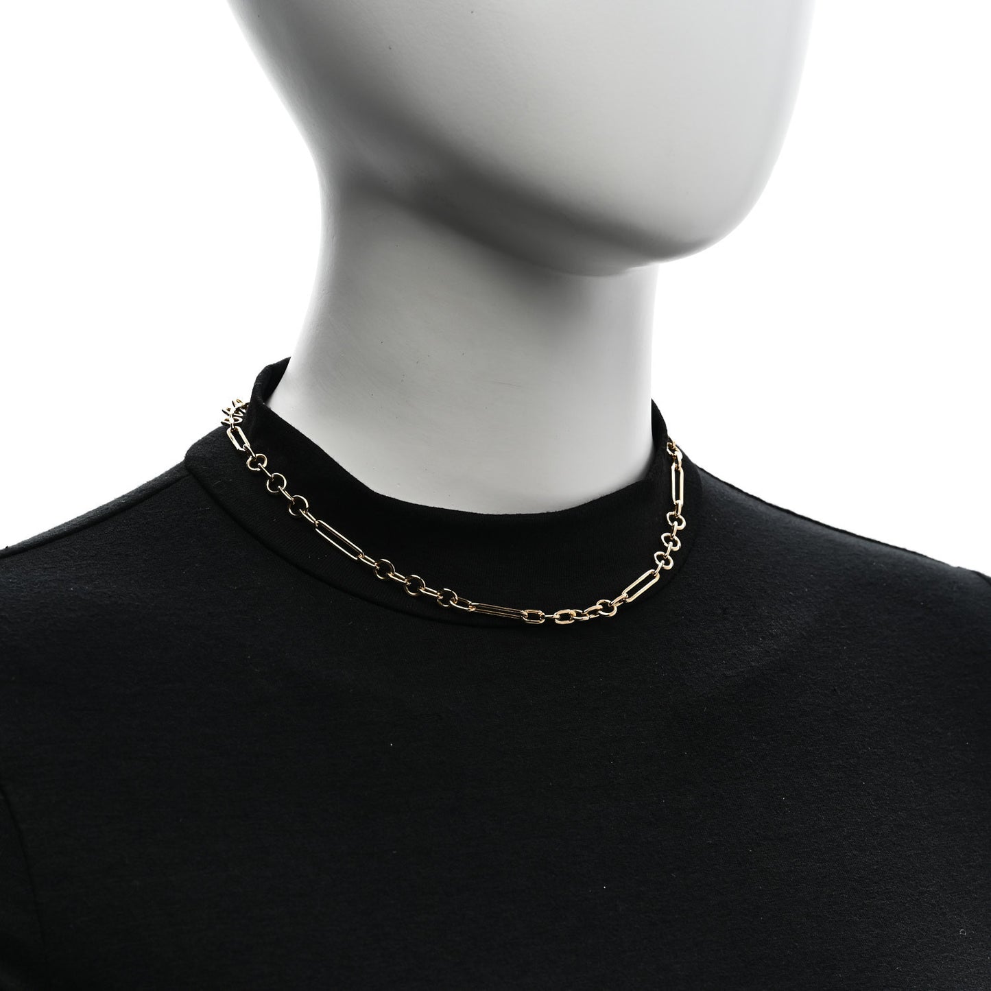 18K Yellow Gold Sister Hook Small Mixed Chain Necklace 16"