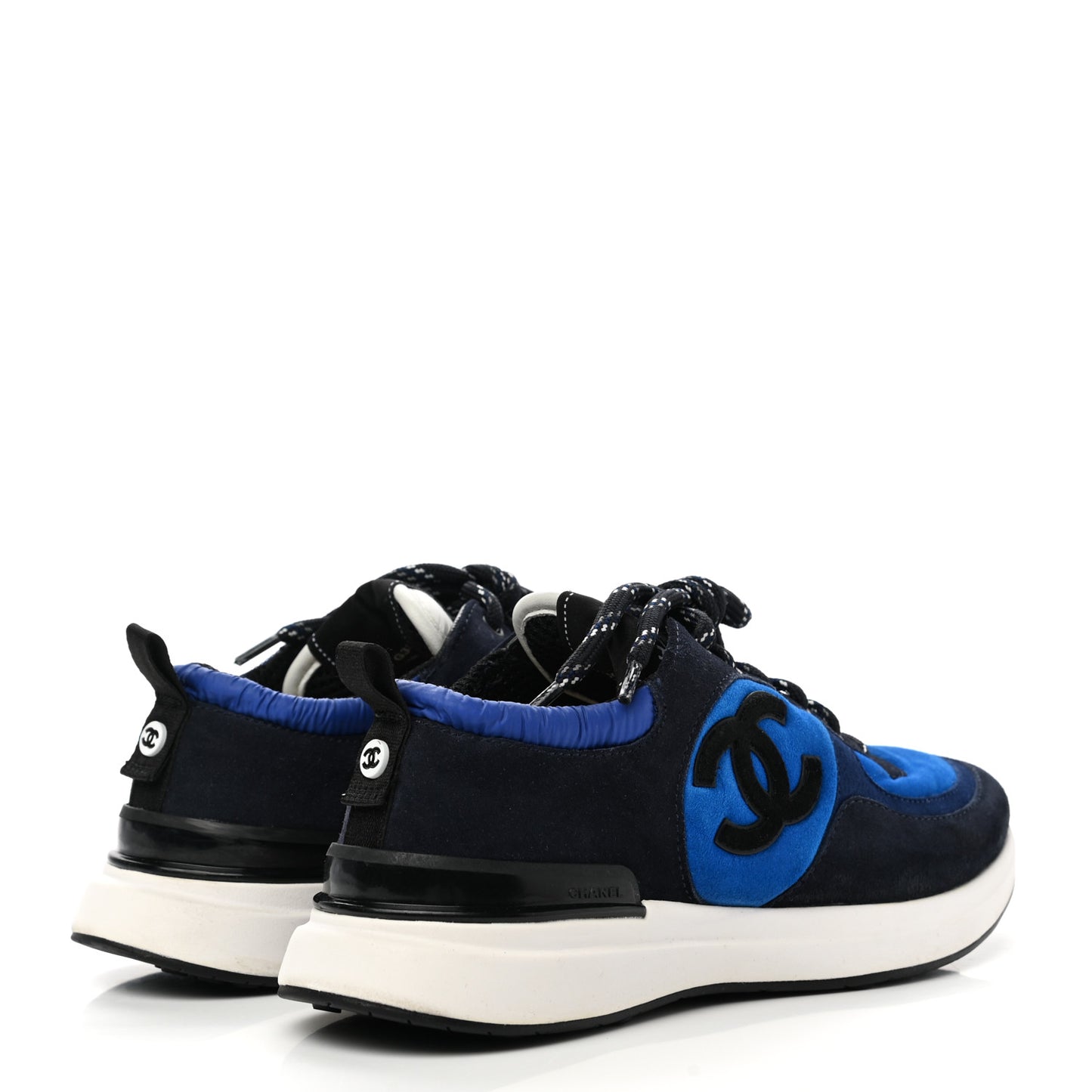 Suede Calfskin CC Sneakers 37 Blue Navy Dark Navy