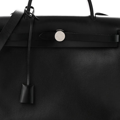 Hermes Toile H Berline Vache Hunter Herbag Zip PM 31 Black Ecru 9 of 12
