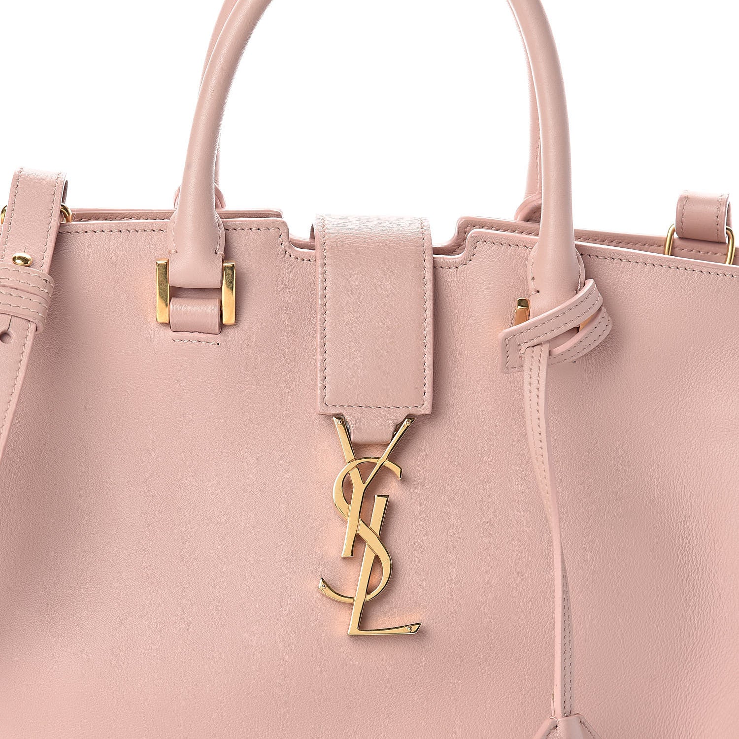 Saint Laurent Calfskin Monogram Baby Cabas Pink 7 of 9